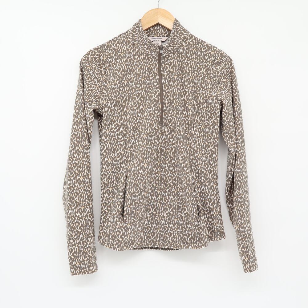 Tommy Bahama Everyday Active Sz S Animal Print Golf 1/4 Zip Long Sleeve Top